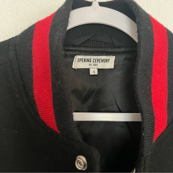 Opening Ceremony Appalachian Trail Embroidered Varsity Jacket in Black Red Small - Picture 4 of 5